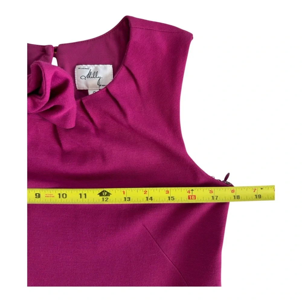 Milly of New York Magenta Bow Sheath Dress Size S - Picture 5 of 9